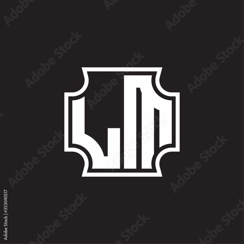 LM Logo monogram with square cuting design template