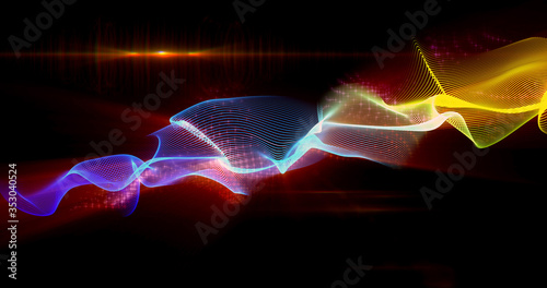 Abstract color lines on screen