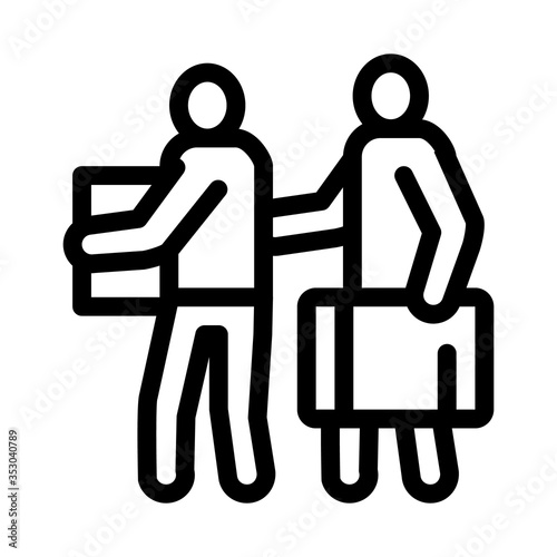 people with luggage icon vector. people with luggage sign. isolated contour symbol illustration