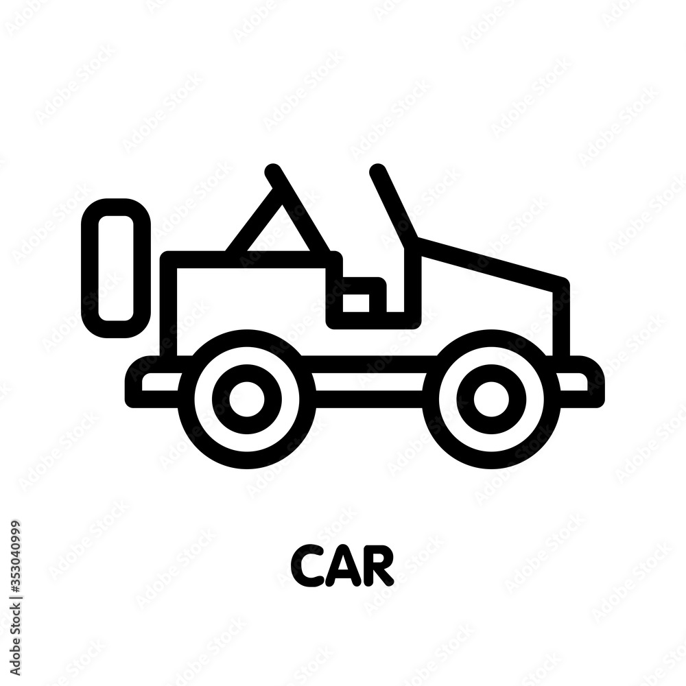 Car outline icon design illustration on white background