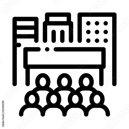 people tourists on excursions icon vector. people tourists on excursions sign. isolated contour symbol illustration