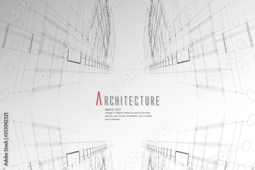 Architecture and Blueprint background.paper art style.