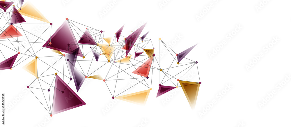 Line points connections, triangular technology design. Abstract geometric background Line points connections, triangular technology design. Abstract geometric background