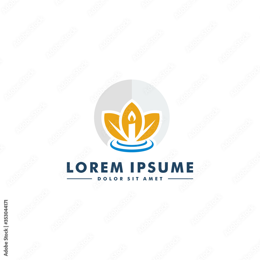 Candle icon logotype, Candle light design vector illustration