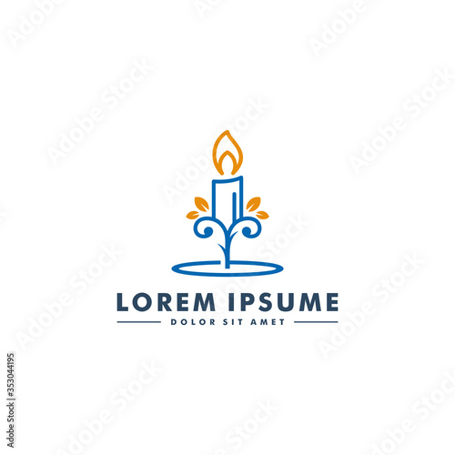 Candle icon logotype, Candle light design vector illustration