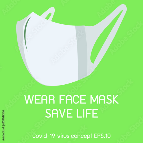 3D face mask with text 