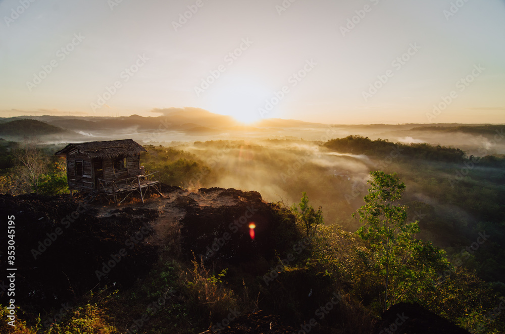 the beauty of the sunrise on Mount Ireng, Yogyakarta Indonesia the beauty of the sunrise on Mount Ireng, Yogyakarta Indonesia