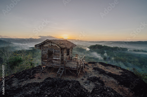 the beauty of the sunrise, Mount Ireng Yogyakarta Indonesia