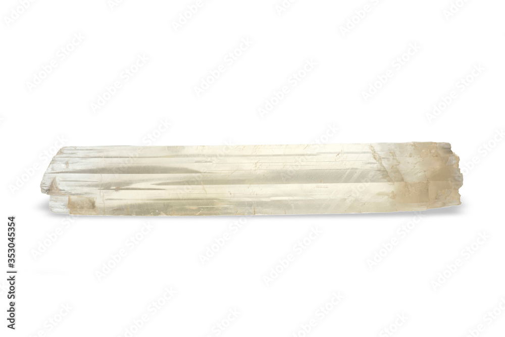 Fototapeta premium Natural plaster crystal mineral isolated on white background