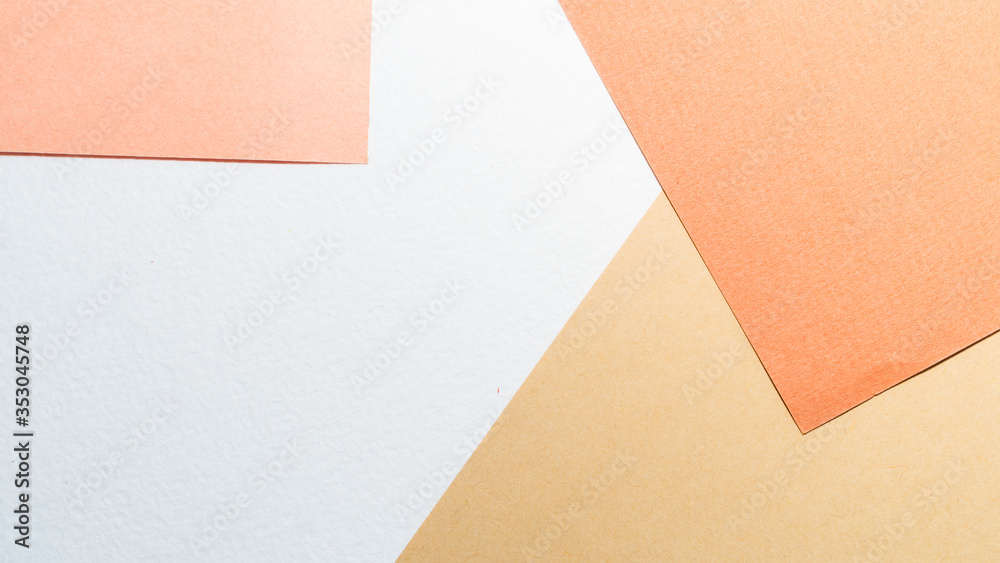 Color papers geometry shape composition background with white beige copper and brown color tones. Minimalism geometric flat lay backdrop. Top view Color papers geometry shape composition background with white beige copper and brown color tones. Minimalism geometric flat lay backdrop. Top view