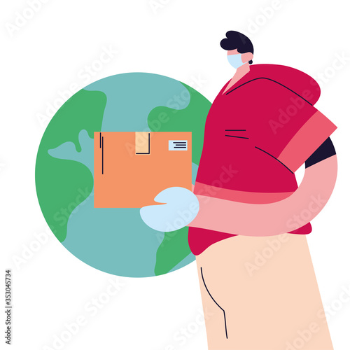 man with mask sent packages