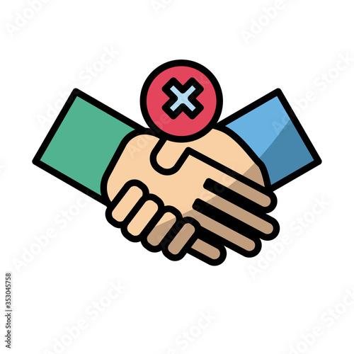 hand shake denied fill style icon