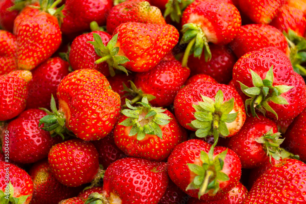 Group of fresh strawberries closeup Group of fresh strawberries closeup