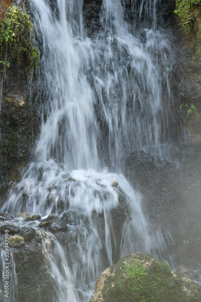 Fototapeta premium waterfall in the forest wallpaper background