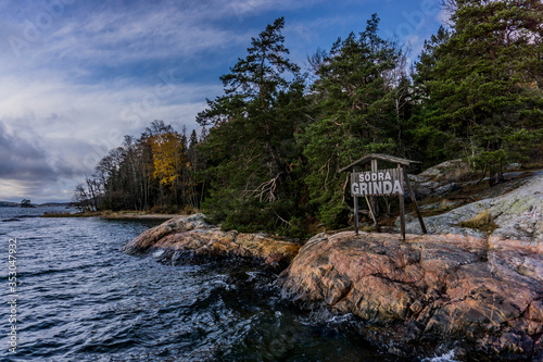 Photography Hiking trail on the island of Grinda, in archipelago close to Stockholm, Sweden