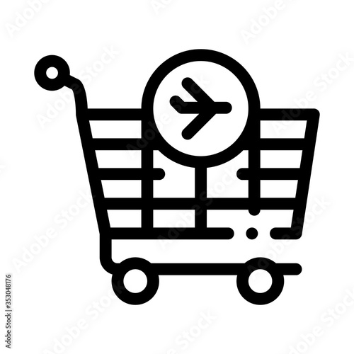 trolley for duty free products icon vector. trolley for duty free products sign. isolated contour symbol illustration