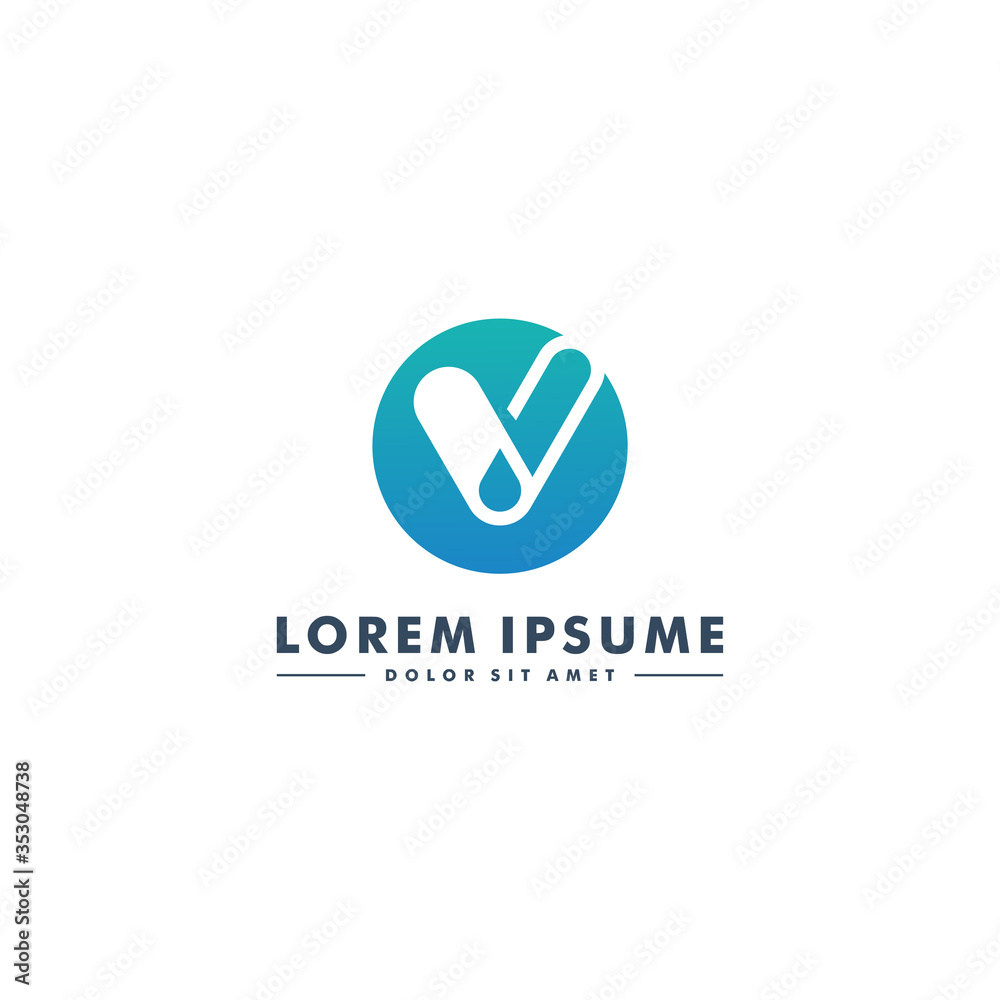 Letter V logo design template - vector