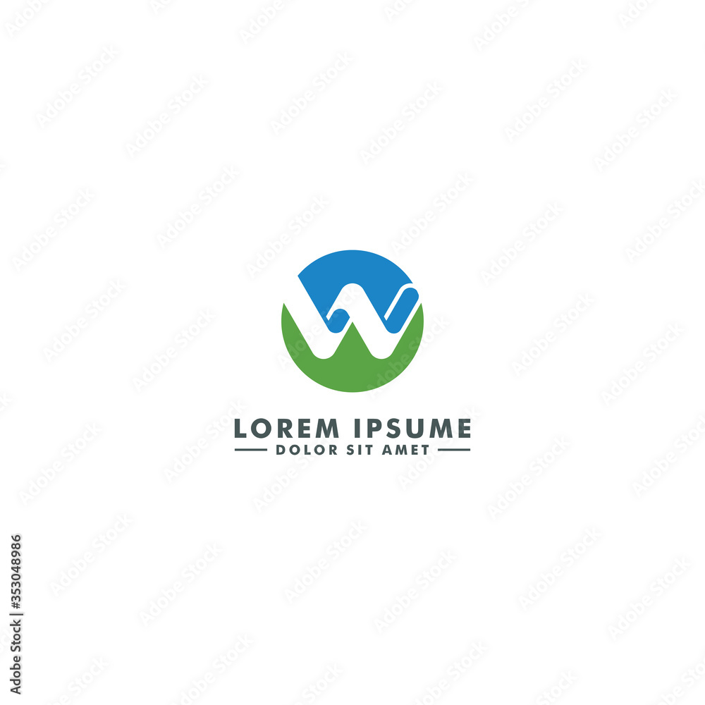 Letter W logo template design - vector Letter W logo template design - vector