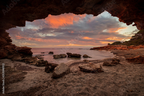 Sunrise on the beach of Oropesa del Mar, Costa Azahar photo