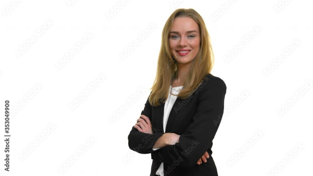 Corporate businesswoman looking to camera. Lot of copy space around. Corporate businesswoman looking to camera. Lot of copy space around.