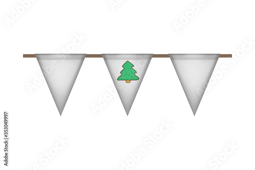 Christmas and new year flag garland.