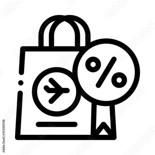 duty free paper bag icon vector. duty free paper bag sign. isolated contour symbol illustration