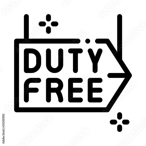 duty free pointer icon vector. duty free pointer sign. isolated contour symbol illustration