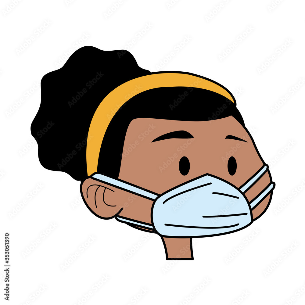 Fototapeta premium afro young woman head using medical mask