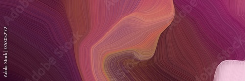 horizontal background banner with old mauve, indian red and thistle color. modern curvy waves background illustration