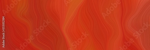 landscape orientation graphic with waves. abstract waves design with firebrick, coffee and strong red color