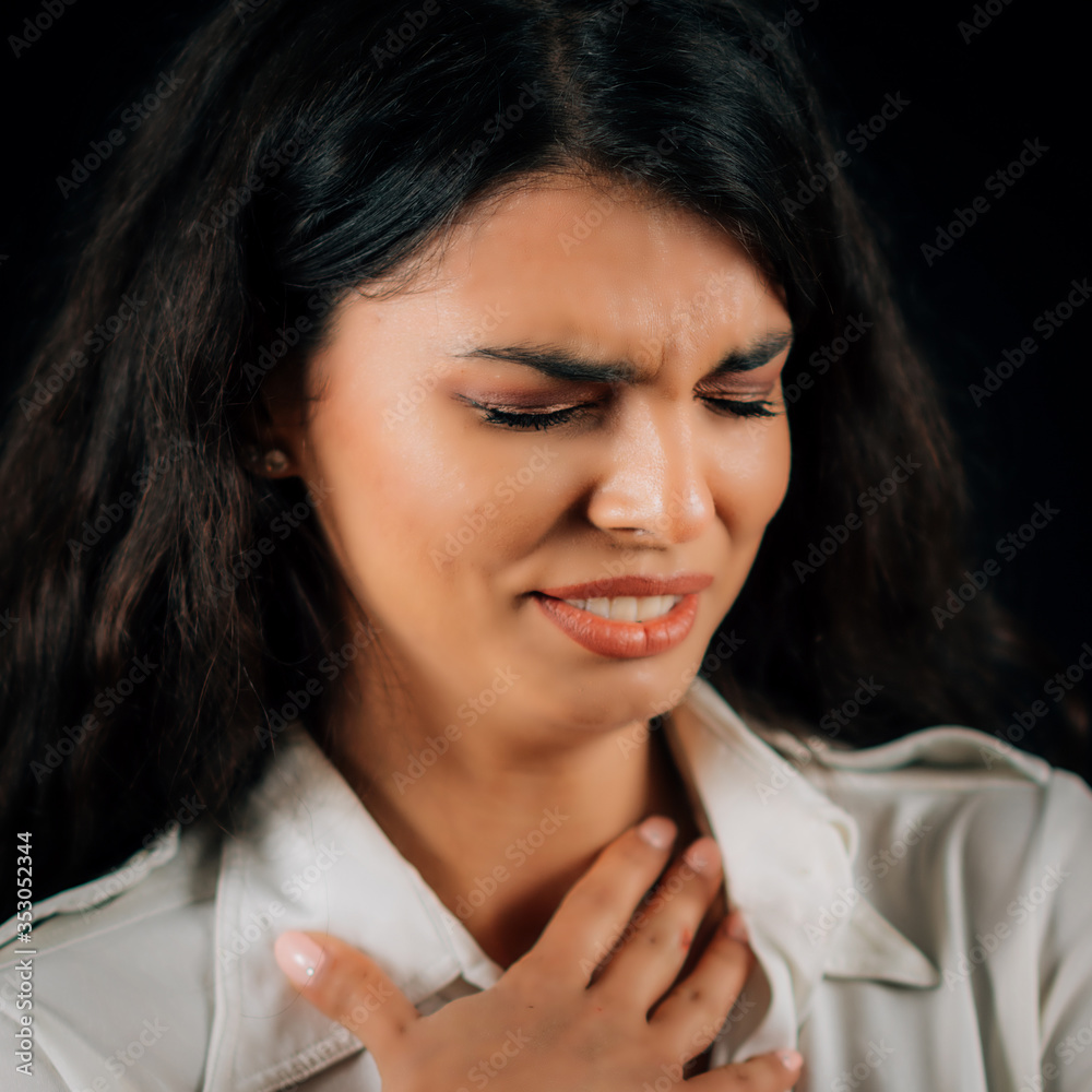 Beautiful Young Woman with Anxiety, Expressing Negative Emotions Beautiful Young Woman with Anxiety, Expressing Negative Emotions