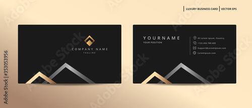 Luxury design business card with gold style minimalist template