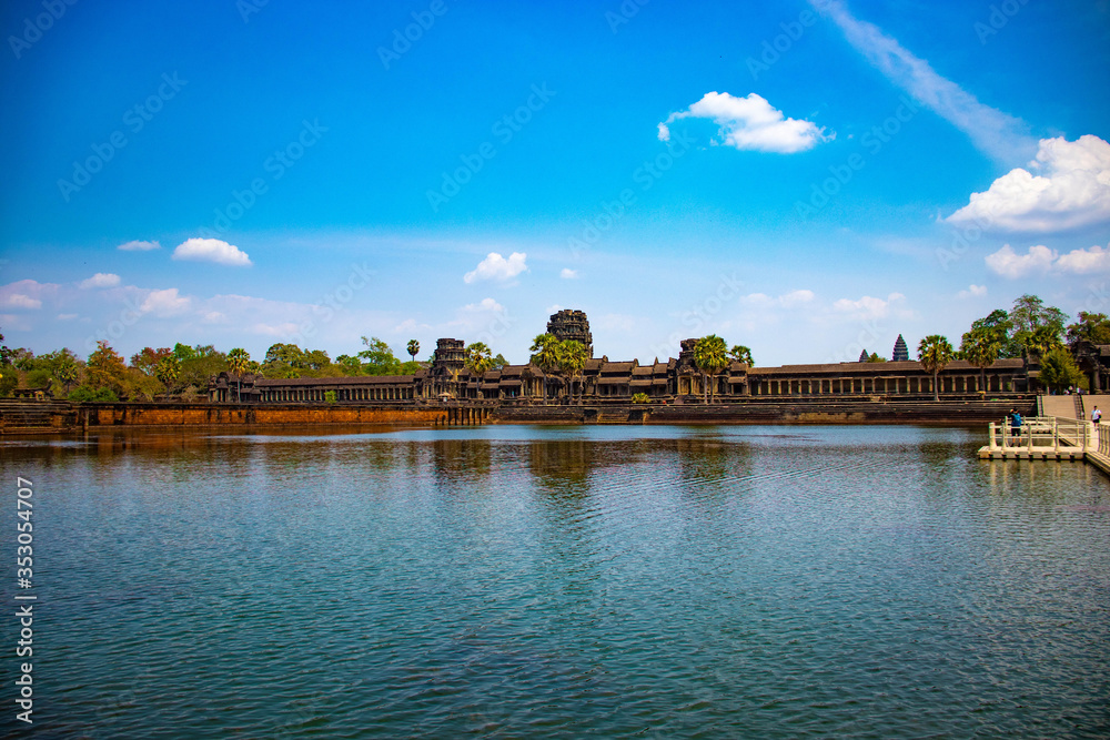 Fototapeta premium A beautiful view of Angkor Wat temple at Siem Reap, Cambodia.