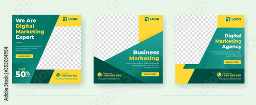 Digital marketing agency square banner for social media post template
