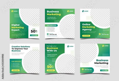 Business marketing banner for social media post template