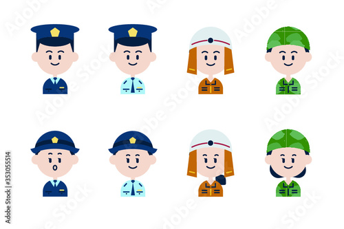 警察官・消防士・自衛官アイコンセット