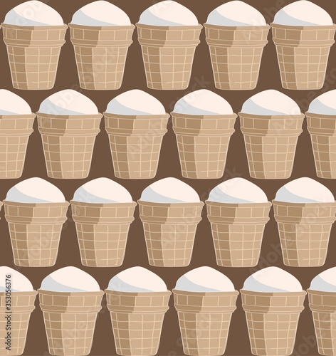 Seamless repeating pattern of an icecream cons