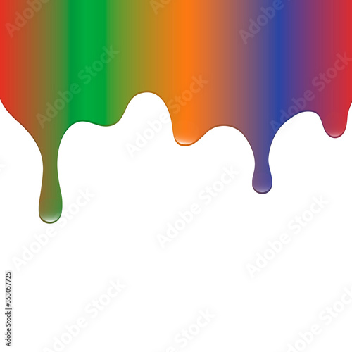 Dripping colorful paint. Vector illustration
