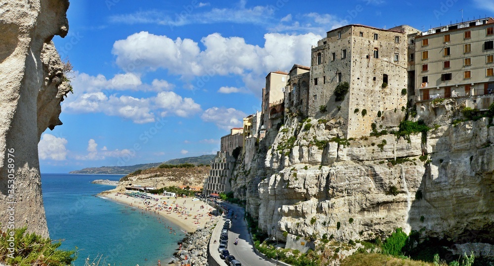 Italy,Calabria-view to Tropea beach