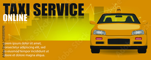Design template for advertising banner for taxi service online.