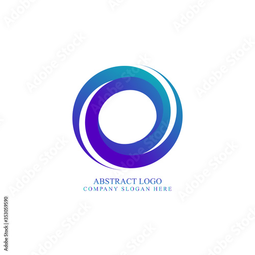 Abstract symbol of letter O. template logo design in the style of a circle 