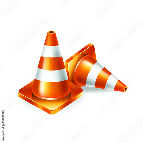 traffic cones isolated on white