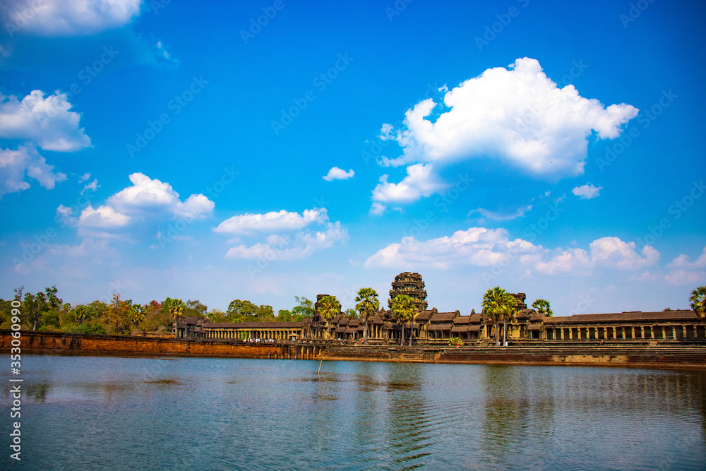 Fototapeta premium A beautiful view of Angkor Wat temple at Siem Reap, Cambodia.