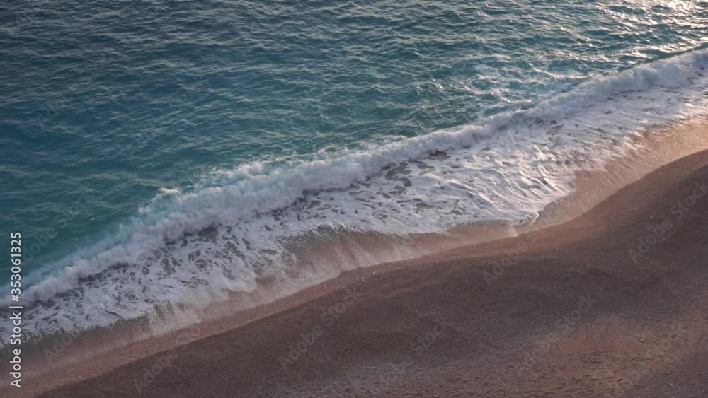 Diagonal view of waves at sunset in Kaputas Beach, Antalya, Turkey Diagonal view of waves at sunset in Kaputas Beach, Antalya, Turkey