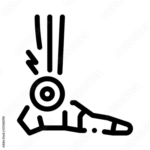 rheumatoid arthritis of foot icon vector. rheumatoid arthritis of foot sign. isolated contour symbol illustration