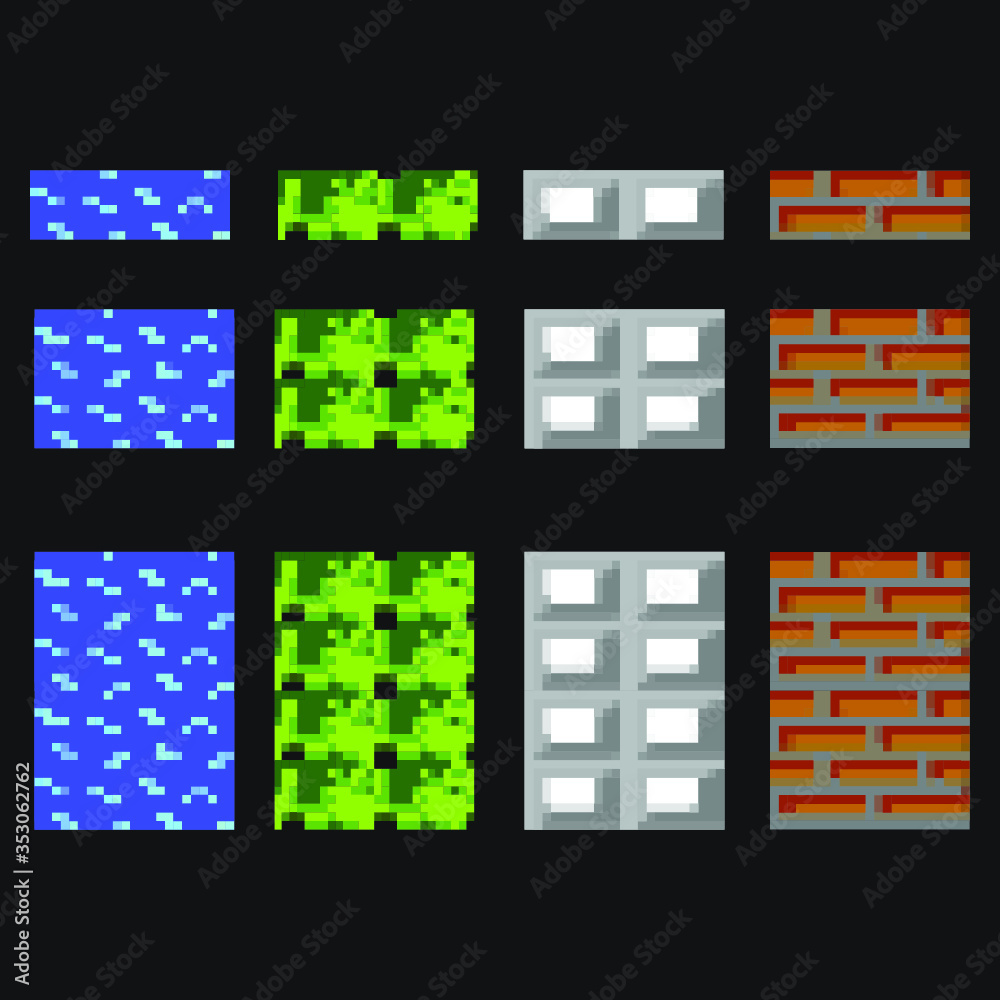 Fototapeta premium Retro 8Bit Pixel tiles