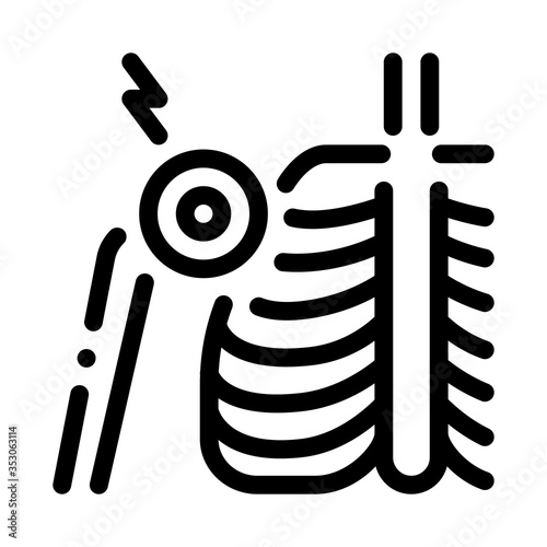 arthritis of shoulder joint icon vector. arthritis of shoulder joint sign. isolated contour symbol illustration
