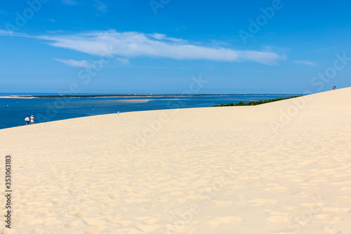 View from the Dune of Pilat  the tallest sand dune in Europe. La Teste-de-Buch  Arcachon Bay  Aquitaine  France