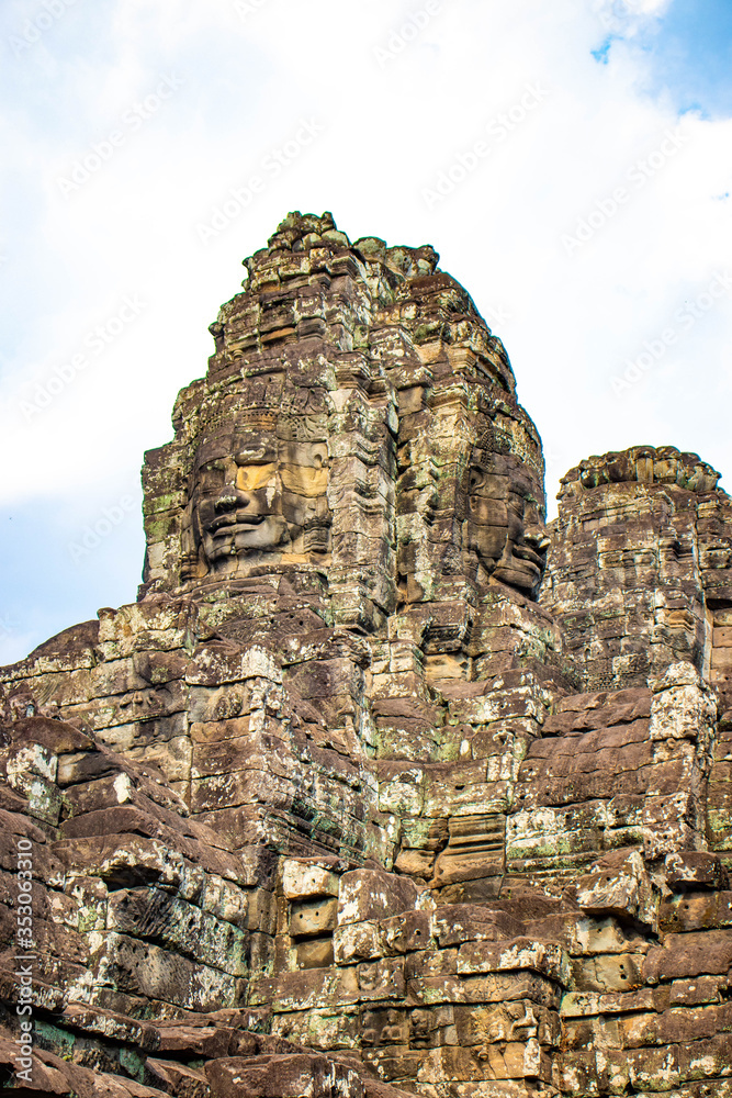 Fototapeta premium A beautiful view of Bayon temple at Siem Reap, Cambodia.