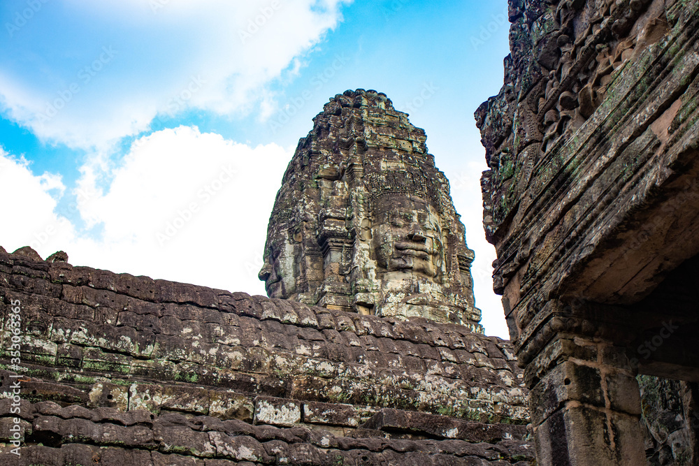 A beautiful view of Bayon temple at Siem Reap, Cambodia. A beautiful view of Bayon temple at Siem Reap, Cambodia.